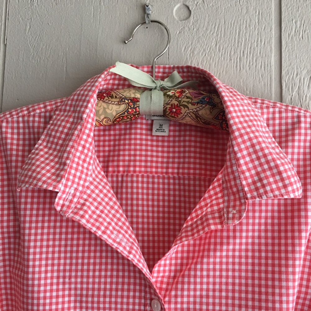 LLBean orange and white misses shirt
